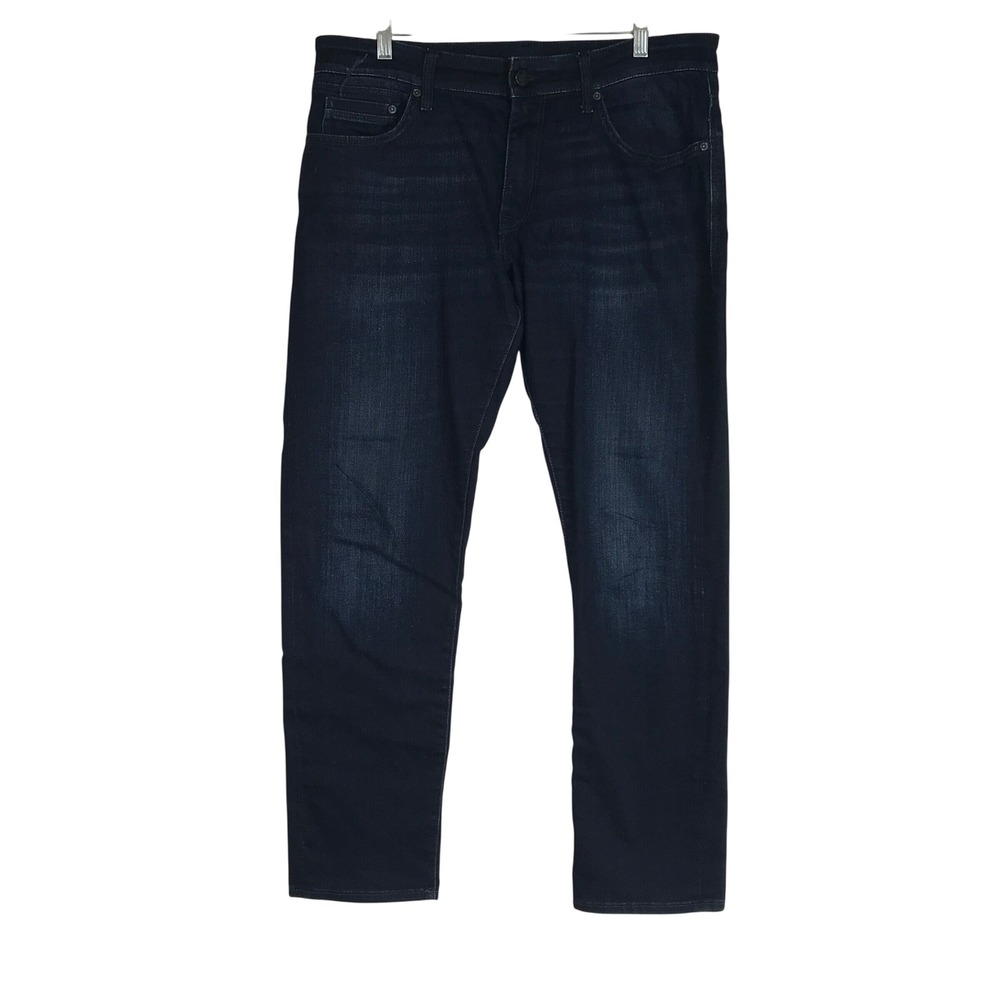 Mavi Jake Slim Leg Dark Wash Blue Denim Jeans Mens Five Pocket